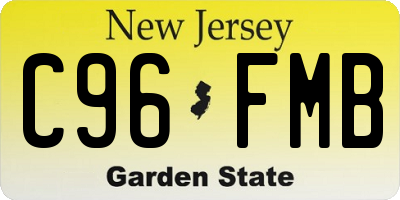 NJ license plate C96FMB