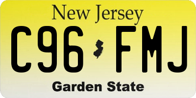 NJ license plate C96FMJ