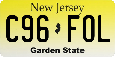 NJ license plate C96FOL