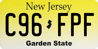 NJ license plate C96FPF
