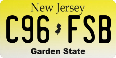 NJ license plate C96FSB