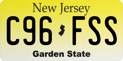 NJ license plate C96FSS
