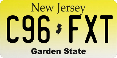 NJ license plate C96FXT