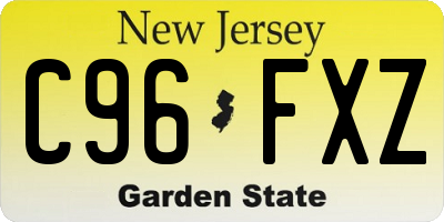 NJ license plate C96FXZ