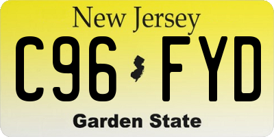 NJ license plate C96FYD