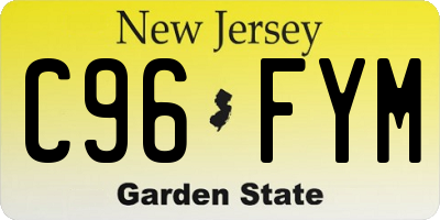 NJ license plate C96FYM