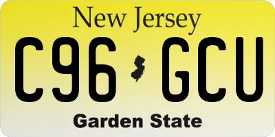 NJ license plate C96GCU