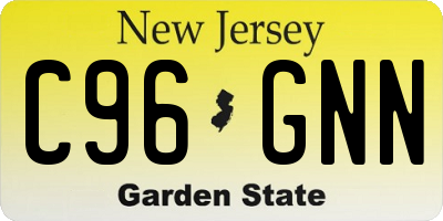 NJ license plate C96GNN