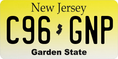 NJ license plate C96GNP