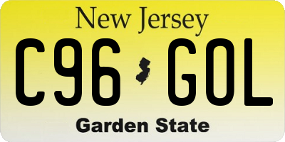 NJ license plate C96GOL