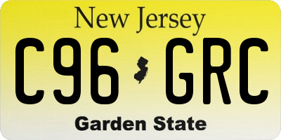 NJ license plate C96GRC