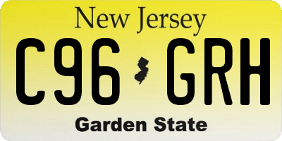 NJ license plate C96GRH
