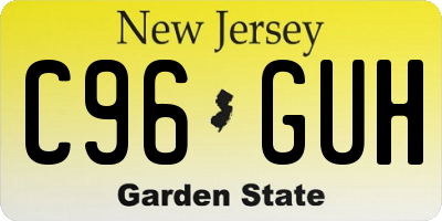 NJ license plate C96GUH