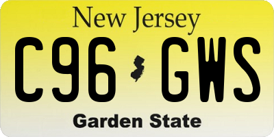 NJ license plate C96GWS