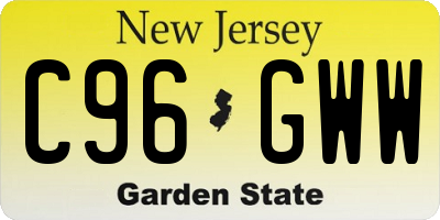 NJ license plate C96GWW