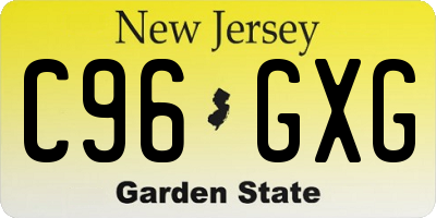 NJ license plate C96GXG