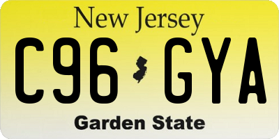 NJ license plate C96GYA