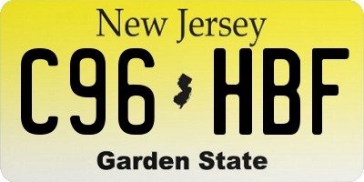 NJ license plate C96HBF