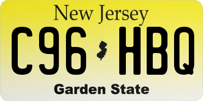 NJ license plate C96HBQ