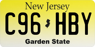 NJ license plate C96HBY