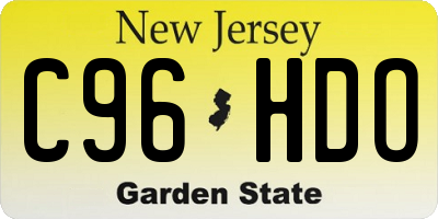 NJ license plate C96HDO