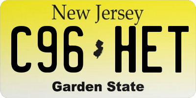 NJ license plate C96HET