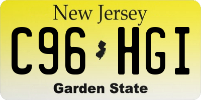 NJ license plate C96HGI