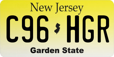 NJ license plate C96HGR
