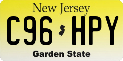 NJ license plate C96HPY