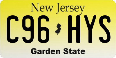 NJ license plate C96HYS