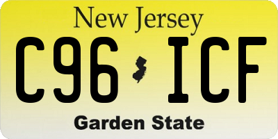 NJ license plate C96ICF
