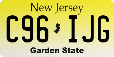 NJ license plate C96IJG