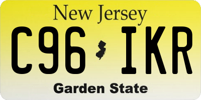 NJ license plate C96IKR
