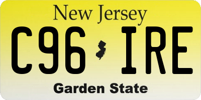 NJ license plate C96IRE