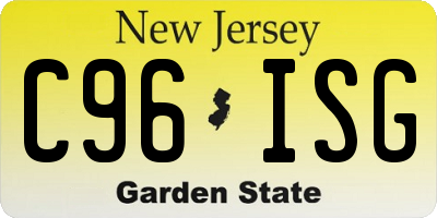 NJ license plate C96ISG