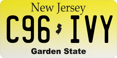 NJ license plate C96IVY