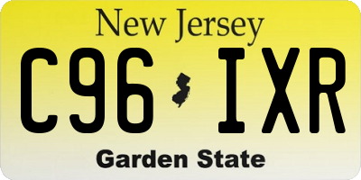 NJ license plate C96IXR