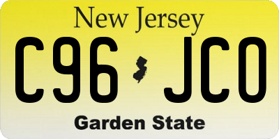 NJ license plate C96JCO