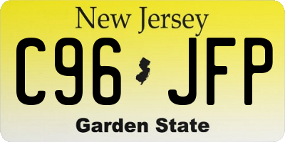 NJ license plate C96JFP