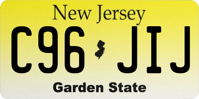 NJ license plate C96JIJ