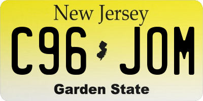 NJ license plate C96JOM
