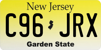 NJ license plate C96JRX