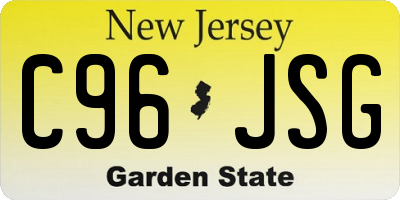 NJ license plate C96JSG