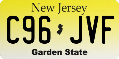 NJ license plate C96JVF