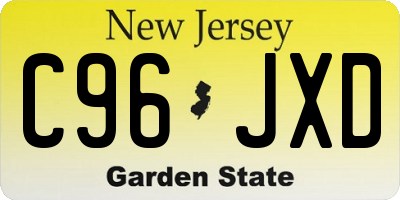NJ license plate C96JXD