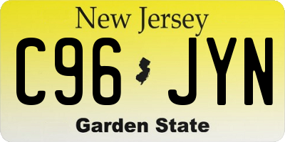 NJ license plate C96JYN