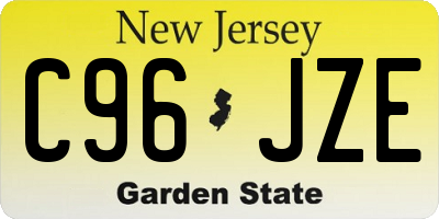 NJ license plate C96JZE