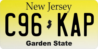 NJ license plate C96KAP