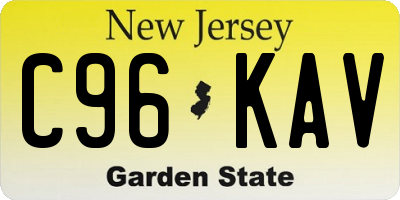 NJ license plate C96KAV