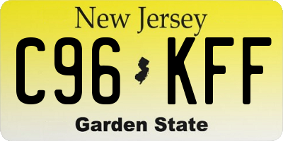 NJ license plate C96KFF